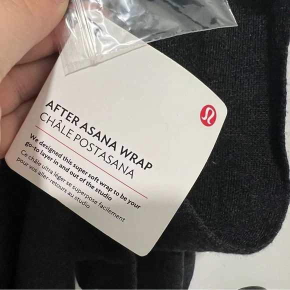 NWT Lululemon After Asana Wrap Heathered Black O/S - Picture 10 of 12